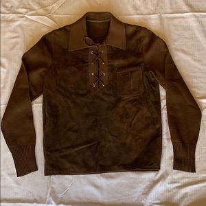 Vintage suede and nit top